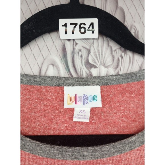 NWT LuLaRoe Dress Women's SZ XS Casual Stretch Sheath Julia Style Pink Gray Trim - Picture 2 of 16